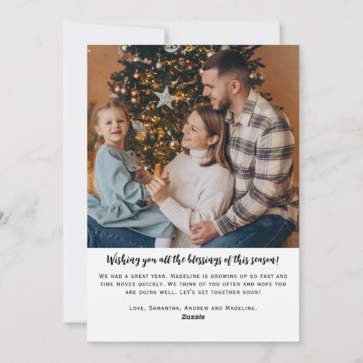 O Heilige Nacht Kerststal Familie Foto Kerstmis  Feestdagenkaart (Achterkant)