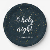 O Heilige Nacht Kerstster Papieren Bordje (Voorkant)