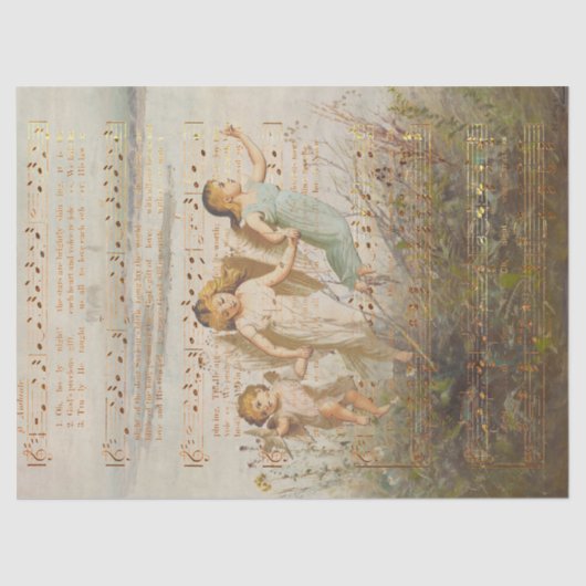 O Heilige nacht met Angels Tissuepapier (Voorkant)