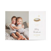 O' Heilige Nacht Modern Nativiteit en FotoKerstmis Folie Feestdagenkaart