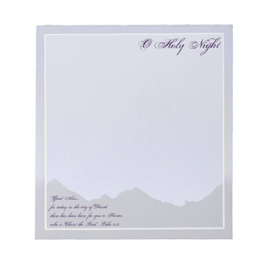 O Heilige Nacht Notitieblok (Voorkant)