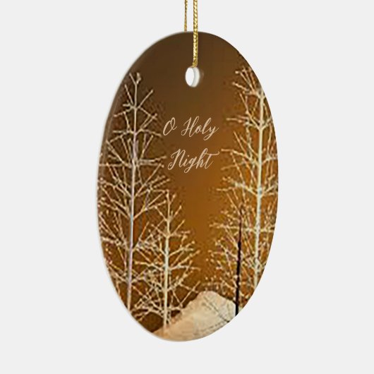 O Heilige Nacht Ovaal Kerstmis Ornament (Rechts)
