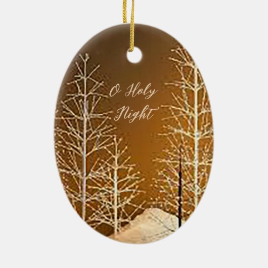 O Heilige Nacht Ovaal Kerstmis Ornament (Achterkant)