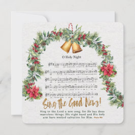 O HEILIGE NACHT Religieuze Kerstmis Geboorte Hymne Feestdagenkaart