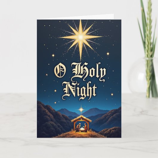 O Heilige Nacht – Ster boven Bethlehem Kaart (Voorkant)