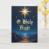 O Heilige Nacht – Ster boven Bethlehem Kaart (Gele Bloem)