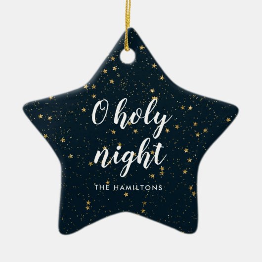 O Heilige Nacht | Sterren zijn helder glanzende fa Keramisch Ornament (Voorkant)