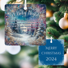 O Heilige Nacht Winter Woodland John 1:14 Kerstmis Metalen Ornament