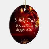 O Heilige Nacht, Zijn evangelie is VREDE, kerstkar Keramisch Ornament (Rechts)