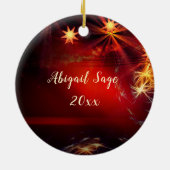 O Heilige Nacht, Zijn evangelie is VREDE, kerstkar Keramisch Ornament (Achterkant)