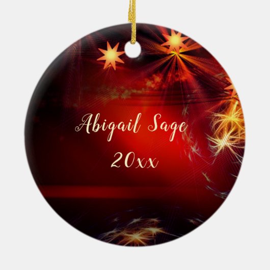 O Heilige Nacht, Zijn evangelie is VREDE, kerstkar Keramisch Ornament (Achterkant)