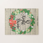 O Heilige Nachtblad Muziek met kerstmis Legpuzzel (Horizontaal)