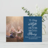 O Heilige Nachtblauwe kerstkaart (Staand voorkant)