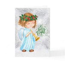 O Heilige Nachtelijke Kerst Angel Girl en Pines
