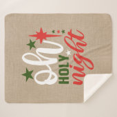 O Heilige Nachtelijke Religieuze Kerstkerst Sherpa Deken (Voorkant (horizontaal))