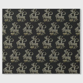 O Heilige Nachten, wit glitter typografische patro Cadeaupapier (Vlak)