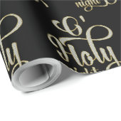 O Heilige Nachten, wit glitter typografische patro Cadeaupapier (Rol Hoek)