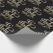 O Heilige Nachten, wit glitter typografische patro Cadeaupapier (Hoek)