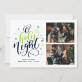 O Heilige Nachthand Letter Foto Feestdagenkaart (Voorkant)