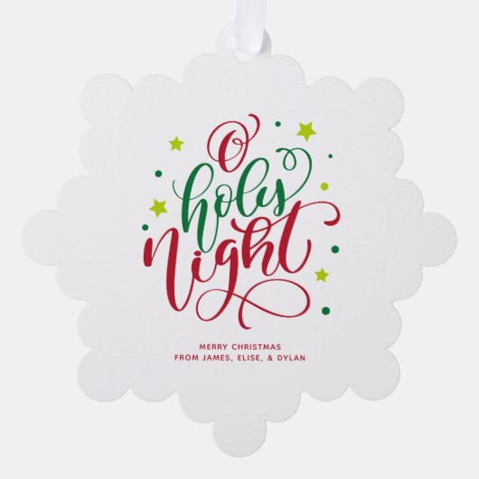 O Heilige Nachthand Letter Foto Ornament Kaart (Voorkant)