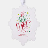 O Heilige Nachthand Letter Foto Ornament Kaart (Links)