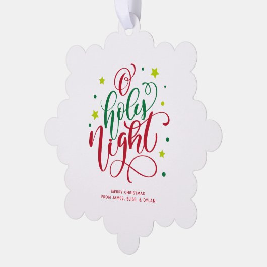 O Heilige Nachthand Letter Foto Ornament Kaart (Links)