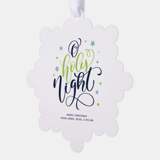 O Heilige Nachthand Letter Foto Ornament Kaart (Links)