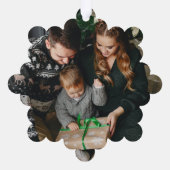 O Heilige Nachthand Letter Foto Ornament Kaart (Achterkant)