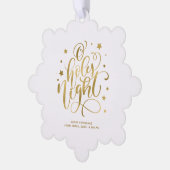 O Heilige Nachthand Letter Foto Ornament Kaart (Links)