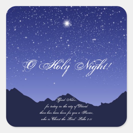 O Heilige NachtKerst sticker (Voorkant)