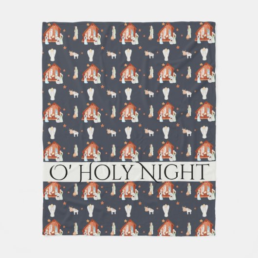 O' Heilige Nativiteitskerst Fleece Deken (Voorkant)