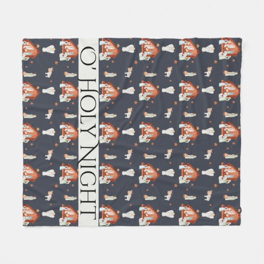 O' Heilige Nativiteitskerst Fleece Deken (Voorkant (Horizontaal))