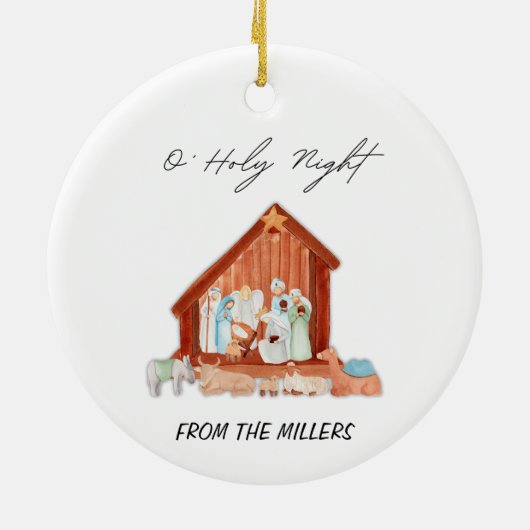 O' Heilige Nativiteitskerst Keramisch Ornament (Achterkant)