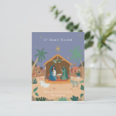 O' Heilige Nativiteitsscène Kerstmis Feestdagenkaart (Staand voorkant)