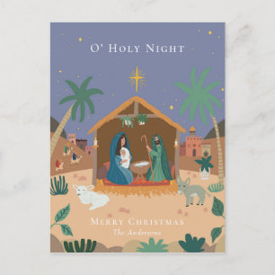O' Heilige Nativiteitsscène Kerstmis Feestdagenkaart