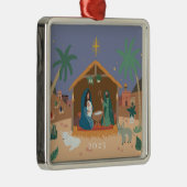 O' Heilige Nativiteitsscène Kerstmis Metalen Ornament (Rechts)
