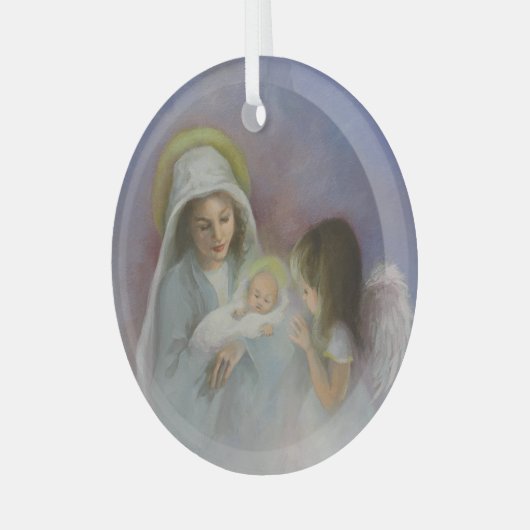 O Heilige Night Glas Ornament (Voorkant links)