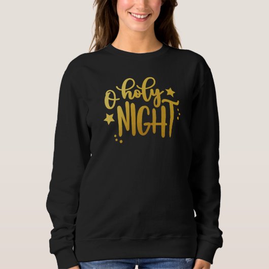 O Heilige Night Gold Foil Kerstmis Trui (Voorkant)