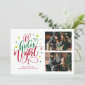 O Heilige Night Hand Letter Photo Holiday Kaart (Staand voorkant)