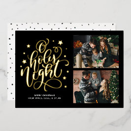 O Heilige Night Hand Letter Photo Holiday Kaart