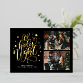 O Heilige Night Hand Letter Photo Holiday Kaart (Staand Voorkant)
