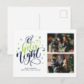 O Heilige Night Hand Lettered Fotogalerie Feestdagenkaart (Voorkant / Achterkant)