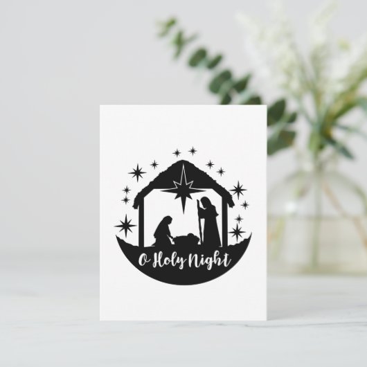 O Heilige Night Manger Classic Bedankkaart (Staand voorkant)