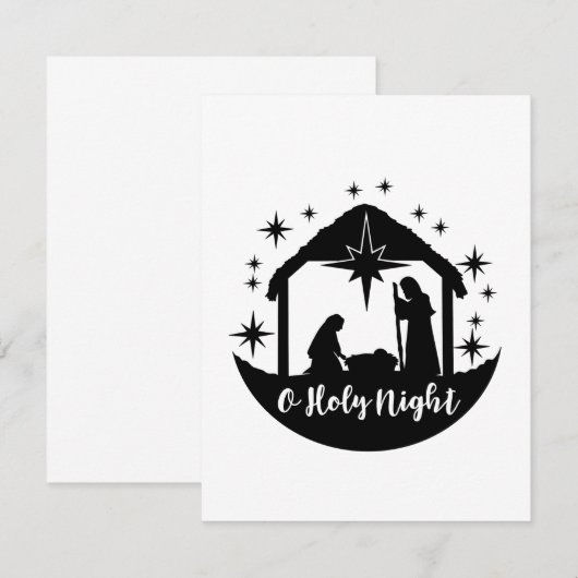 O Heilige Night Manger Classic Bedankkaart (Voorkant / Achterkant)