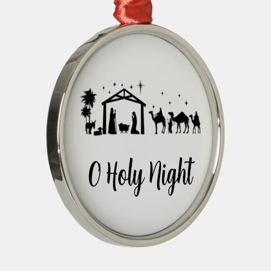 O Heilige Night Metalen Ornament (Rechts)