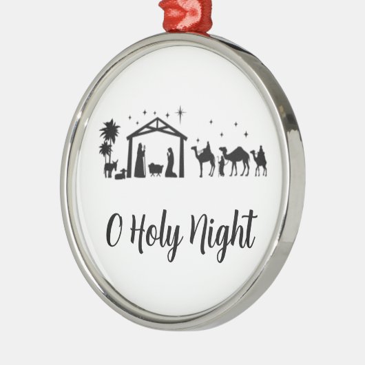 O Heilige Night Metalen Ornament (Links)
