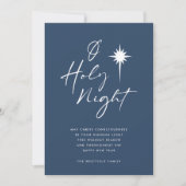 O Heilige Night Minimalist Star van Bethlehem Blue Feestdagenkaart (Voorkant)