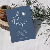 O Heilige Night Minimalist Star van Bethlehem Blue Feestdagenkaart