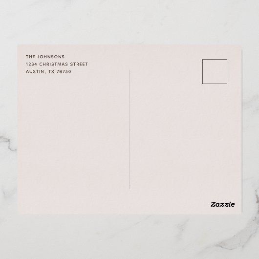 O' Heilige Night Natitivity en Fotokerstgoud Folie Feestdagen Briefkaart (Achterkant)