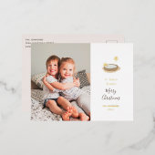 O' Heilige Night Natitivity en Fotokerstgoud Folie Feestdagen Briefkaart (Voorkant / Achterkant)